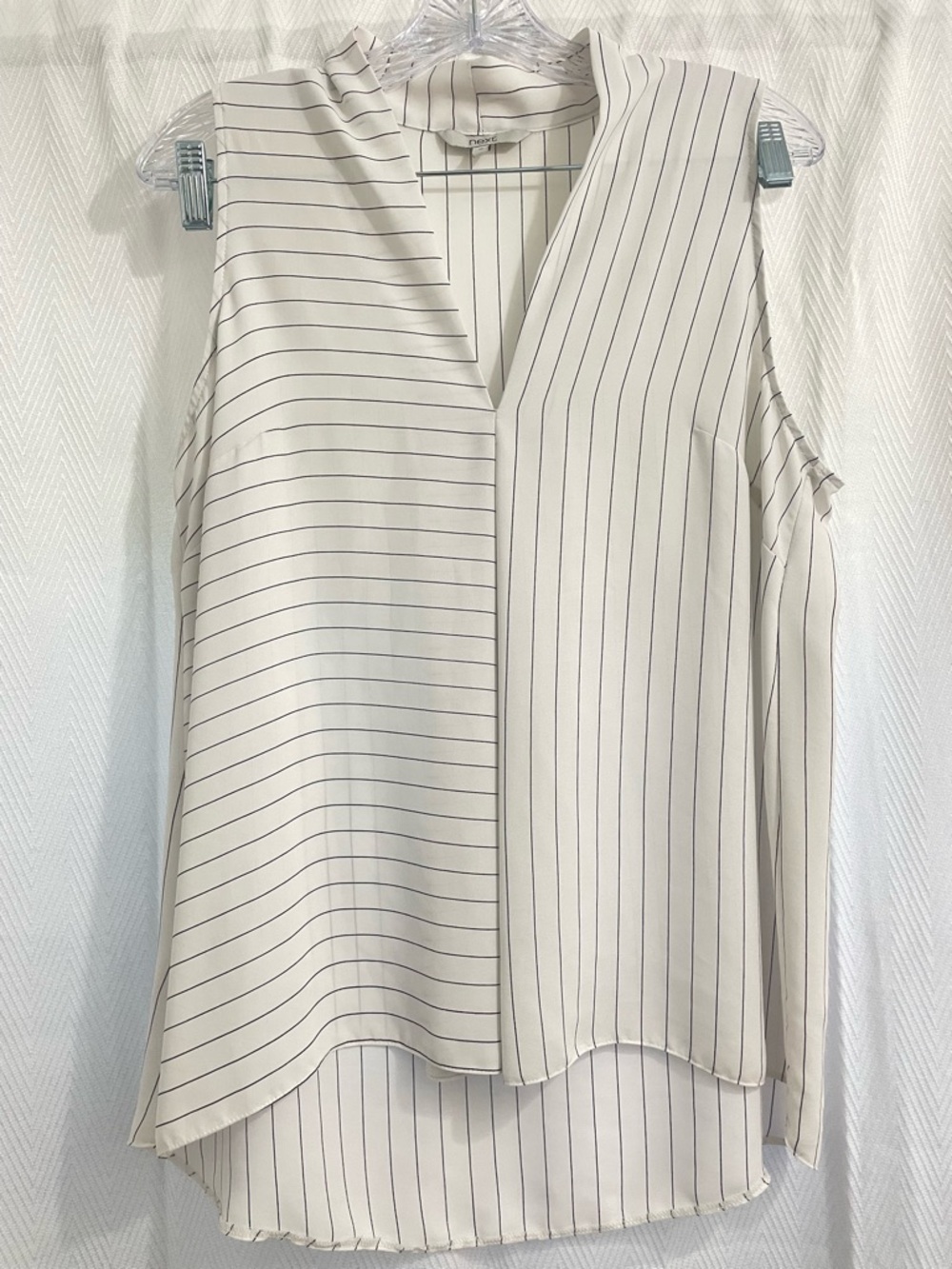 next Ivory Sleeveless V-Neck Pinstripe Camisole